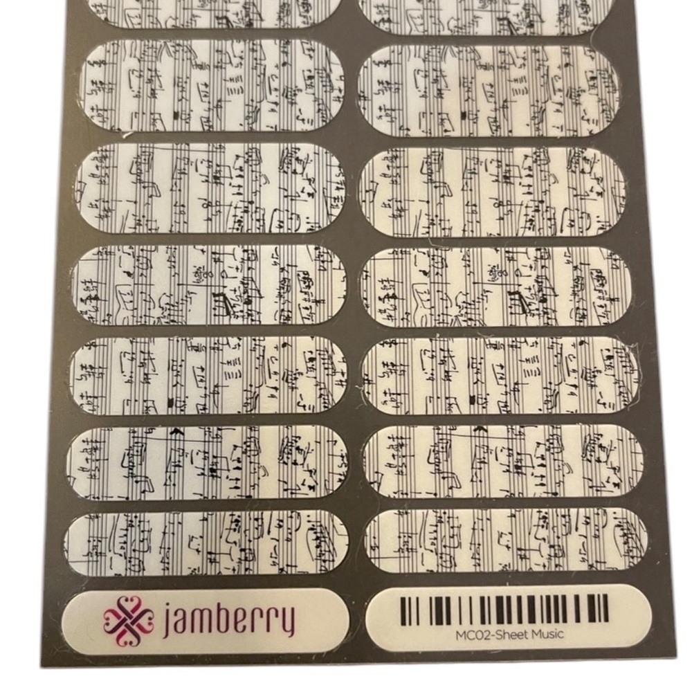 Jamberry Nail Wraps Full Sheet MC02 SHEET MUSIC Plus Bonus Gift